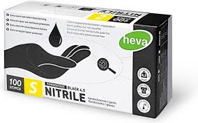 Gants Nitrile Noir 4,5gr 100 pces/S
